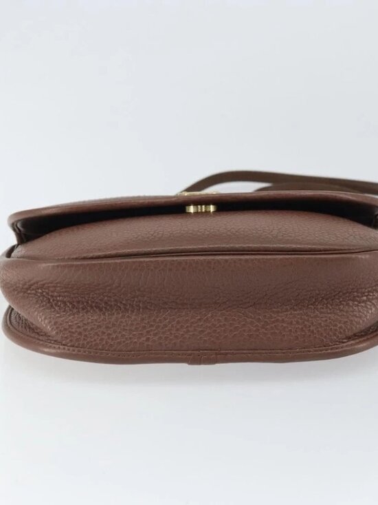 Christian Dior Shoulder Bag Leather Brown Gold Auth - Picture 8 of 15